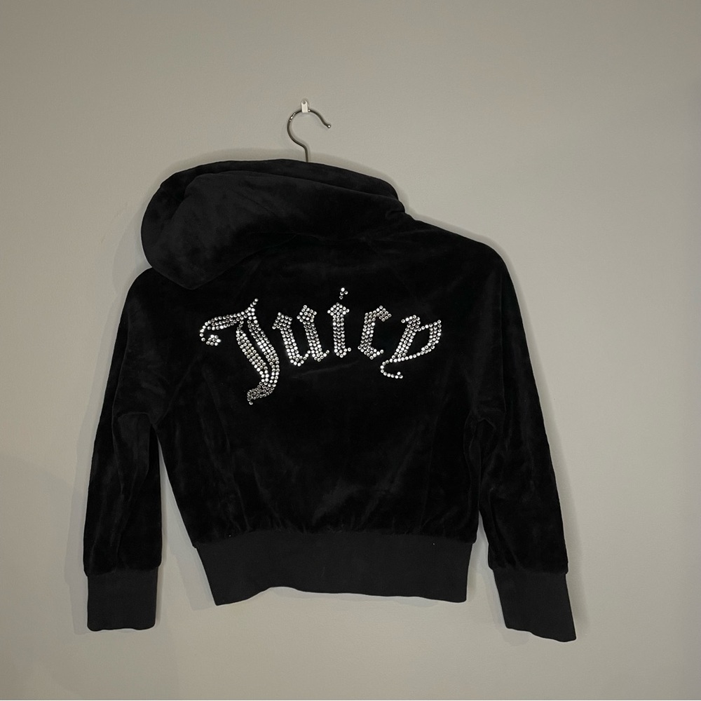 JUICY COUTURE Sparkly Back Cropped Hoodie Y2k